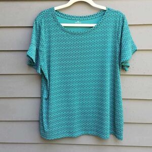 Worthington Green Black Short Sleeve Tee size Larage